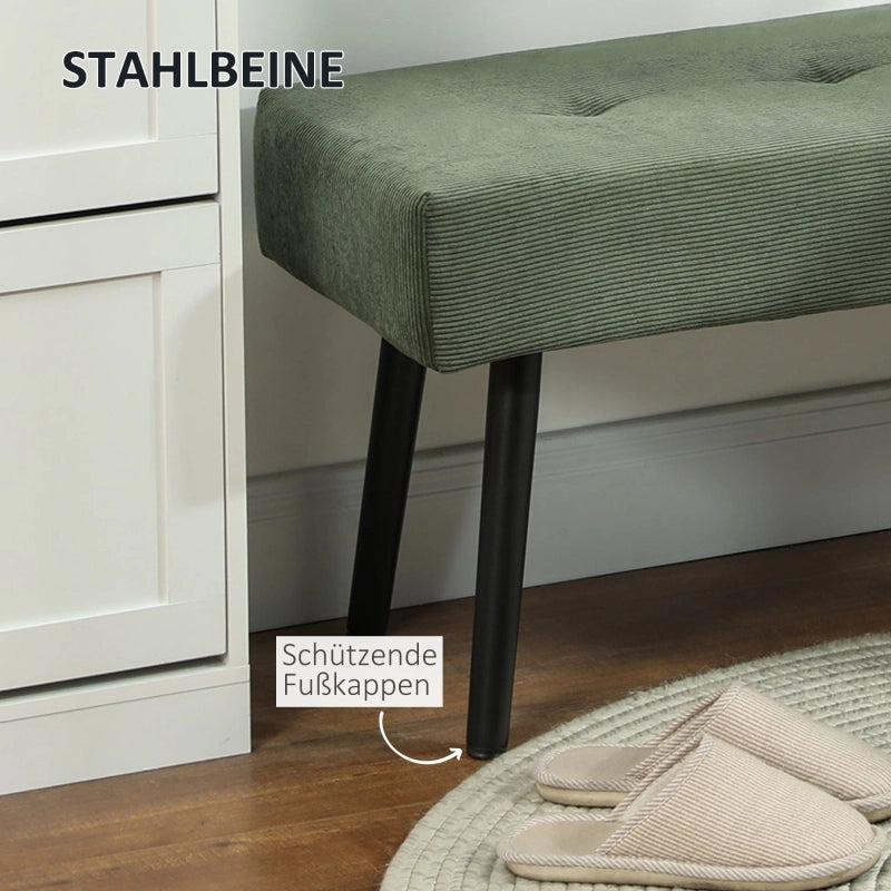 SEDIA Panca imbottita 100 x 36 x 45 cm in poliestere verde