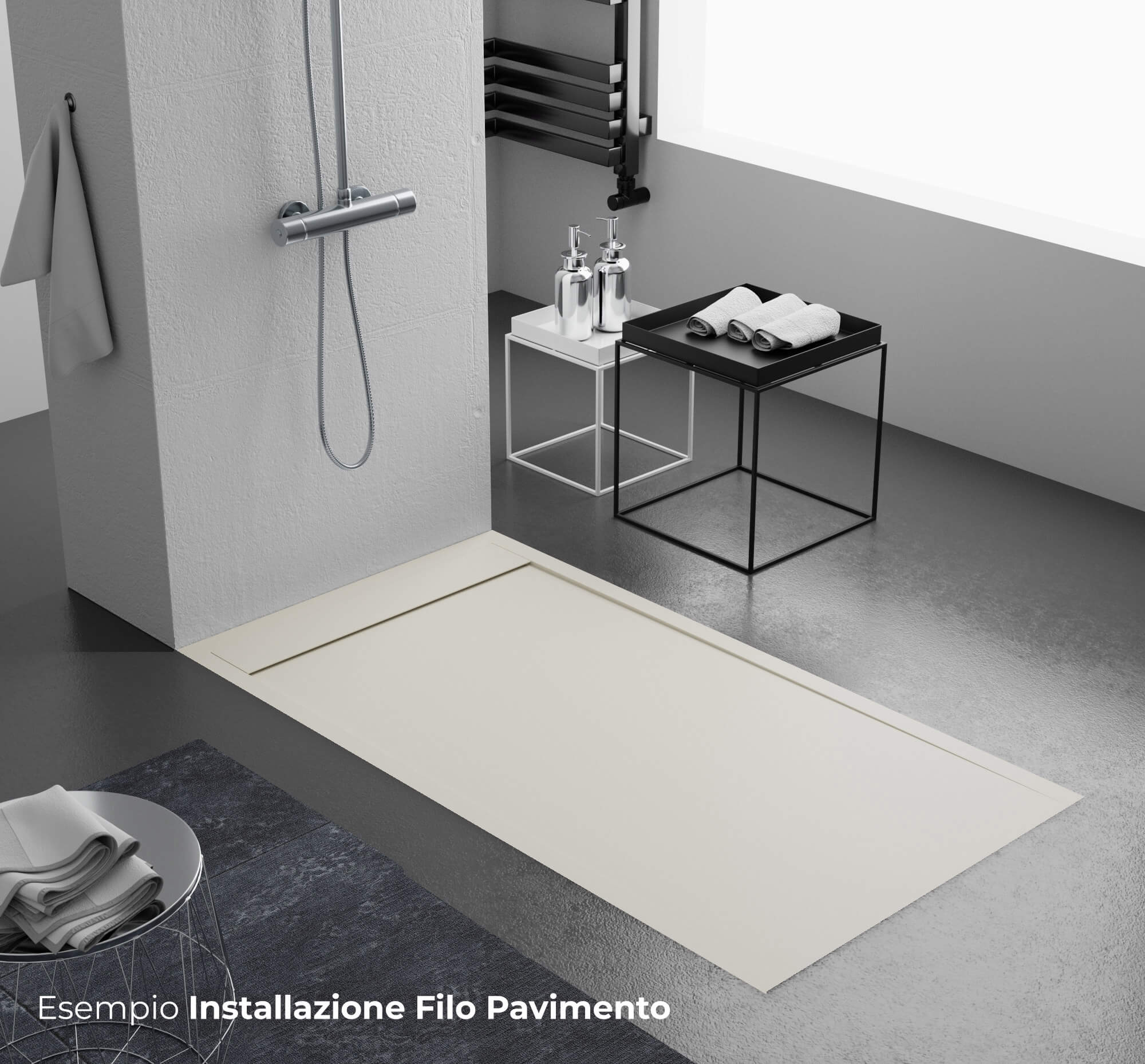 Piatto Doccia 70x120 cm in Pietra Bonussi Kamet Crema