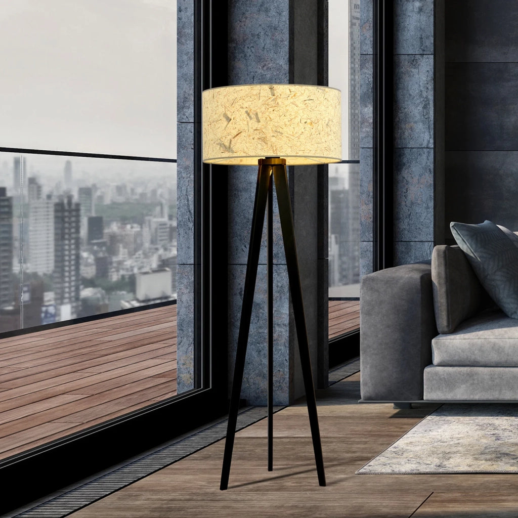 Piantana Moderno Drago Acciaio Nero 1 Luce E27 Ip20