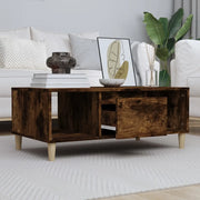 Tavolino da Salotto-Tavolino da soggiorno-Tavolo Rovere Fumo 90x50x36,5 cm Legno Multistrato 904164