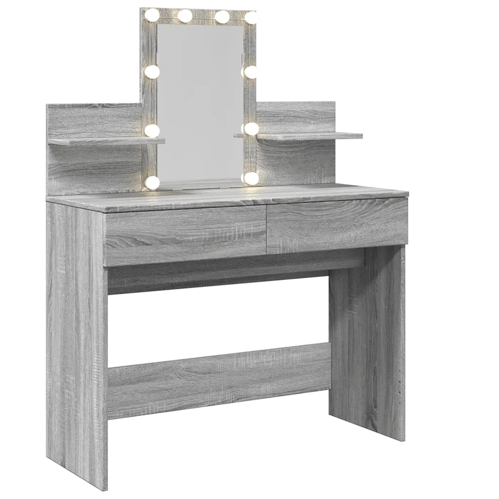 vidaXL Toeletta con LED Grigio Sonoma 100x40x130 cm