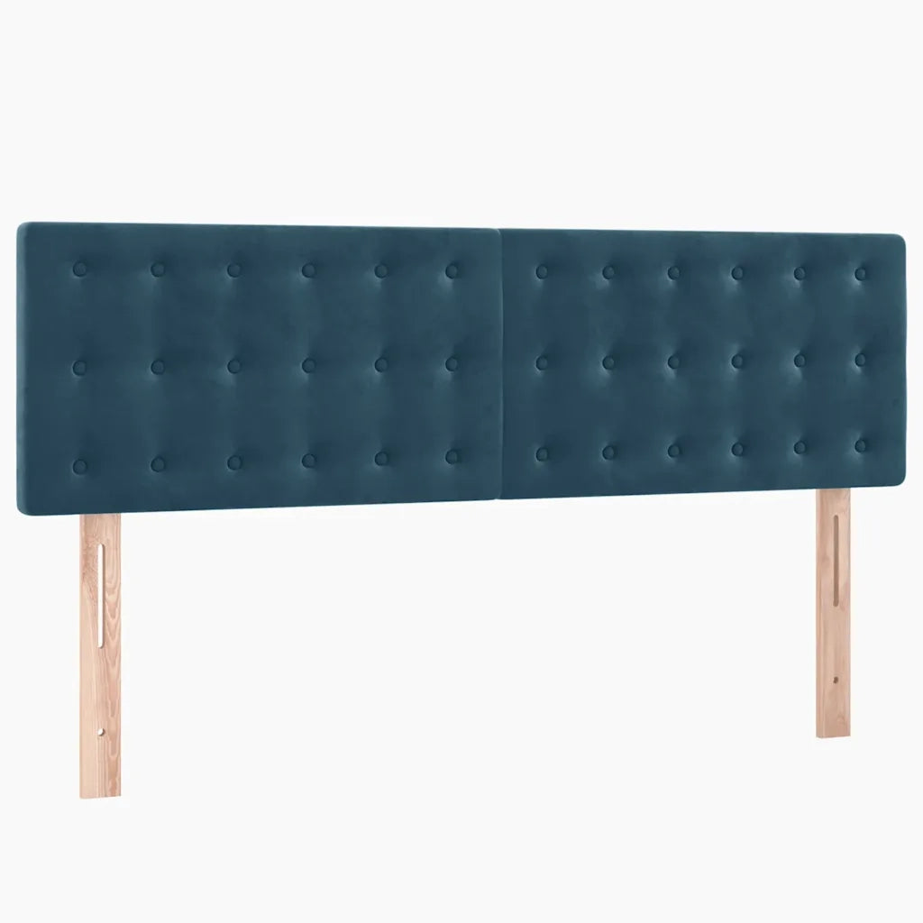 Giroletto a Molle con Materasso Blu Scuro 140x190 cm in Velluto 3127731