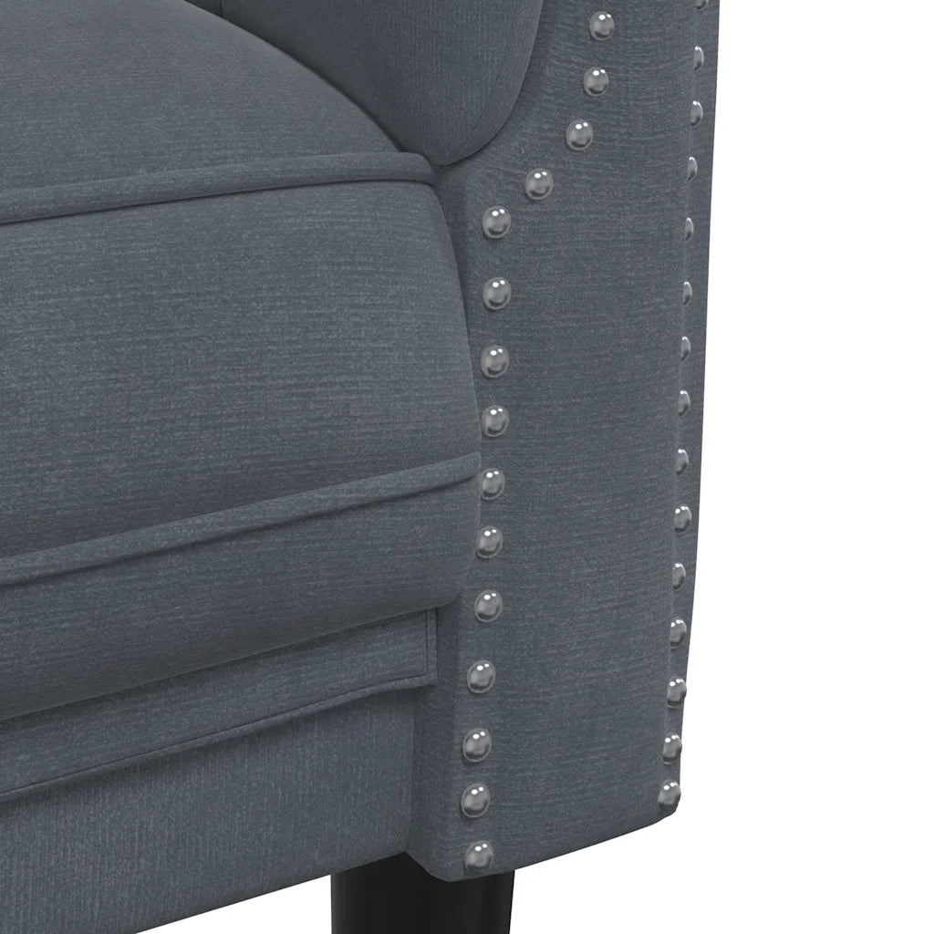 Divano a 3 Posti-Sofa 3 Posti Grigio Scuro in Velluto