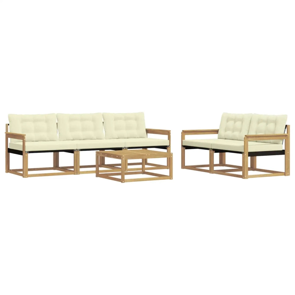 Set di divani da esterno 6 pcs Bianco e Crema 79 x 79 x 37 cm 3388412