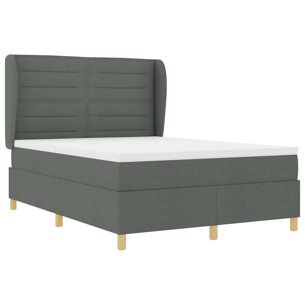 Letto a molle con materasso Grigio scuro 200 x 160 cm Tessuto 3340698