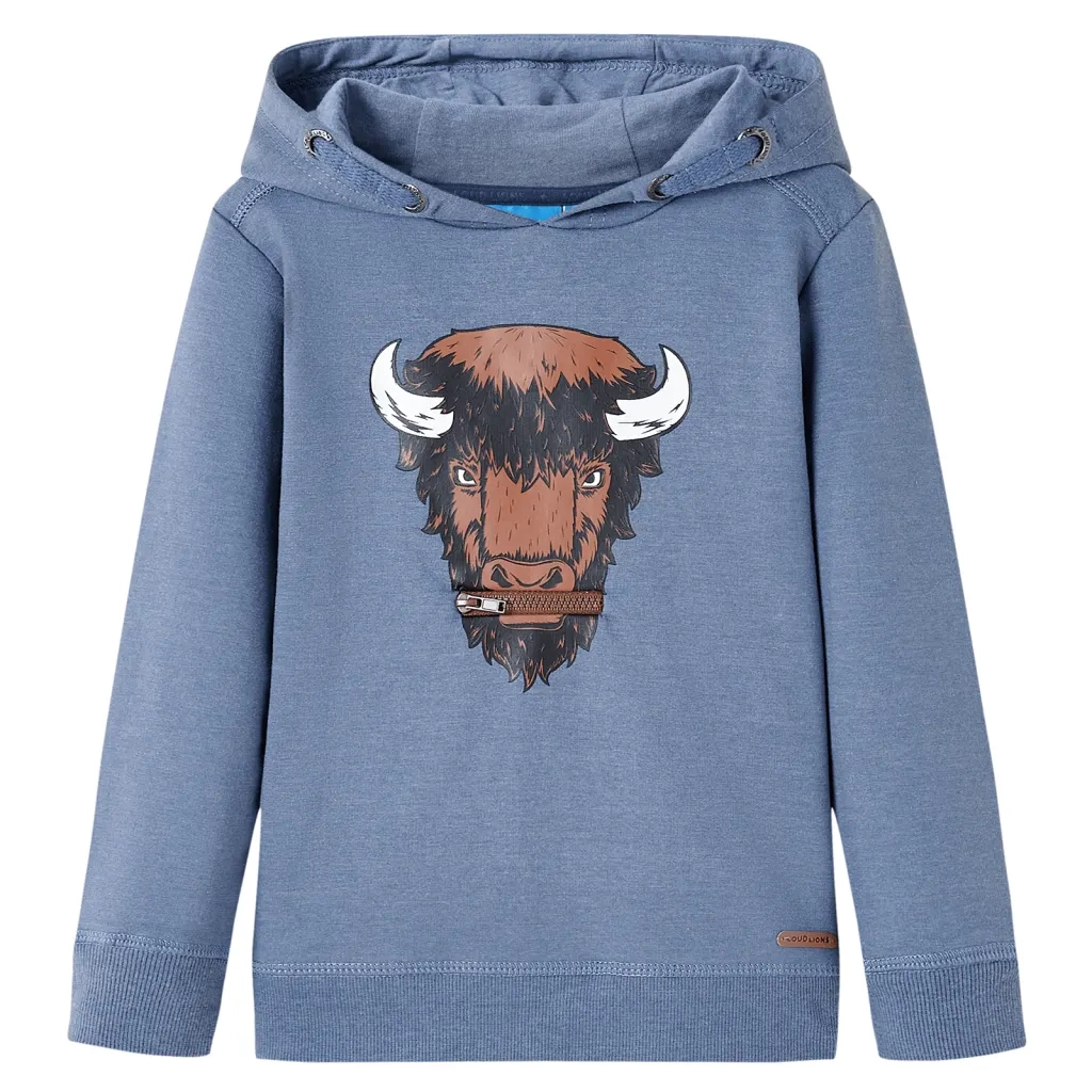 Felpa con Cappuccio per Bambini Blu MÃ©lange 128cod mxl 133874