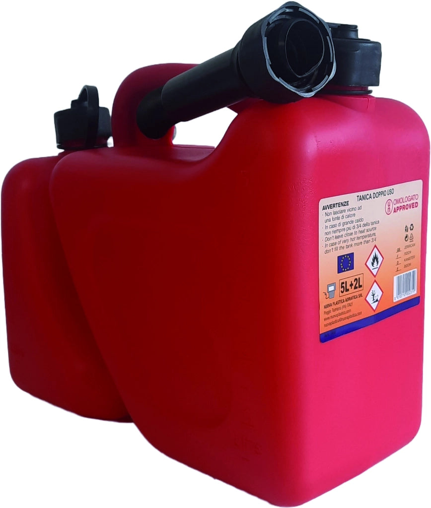 TANICA IN PLASTICA OMOLOGATA PER CARBURANTE DOPPIO USO lt. 2+5 5.00 pz