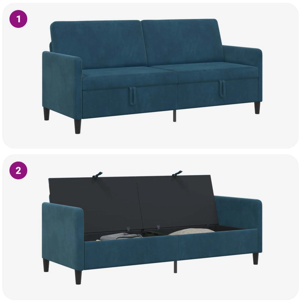 Divano con Storage Blu 192 x 78 x 87 cm Poliestere 42036998