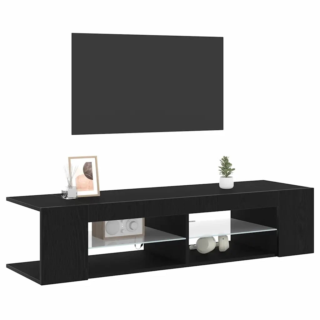Mobile TV Rovere Nero 135 x 39 x 30 cm Legno multistrato 862561