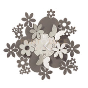 orologio da parete con fiori daisy Fango e avorio in Ferro 40cmdidiametro