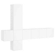 Set di mobili per TV multimediale: mensola per TV credenza sala da pranzo soggiorno camera da letto 5 pezzi legno ingegnerizzato bianco 02_0029251