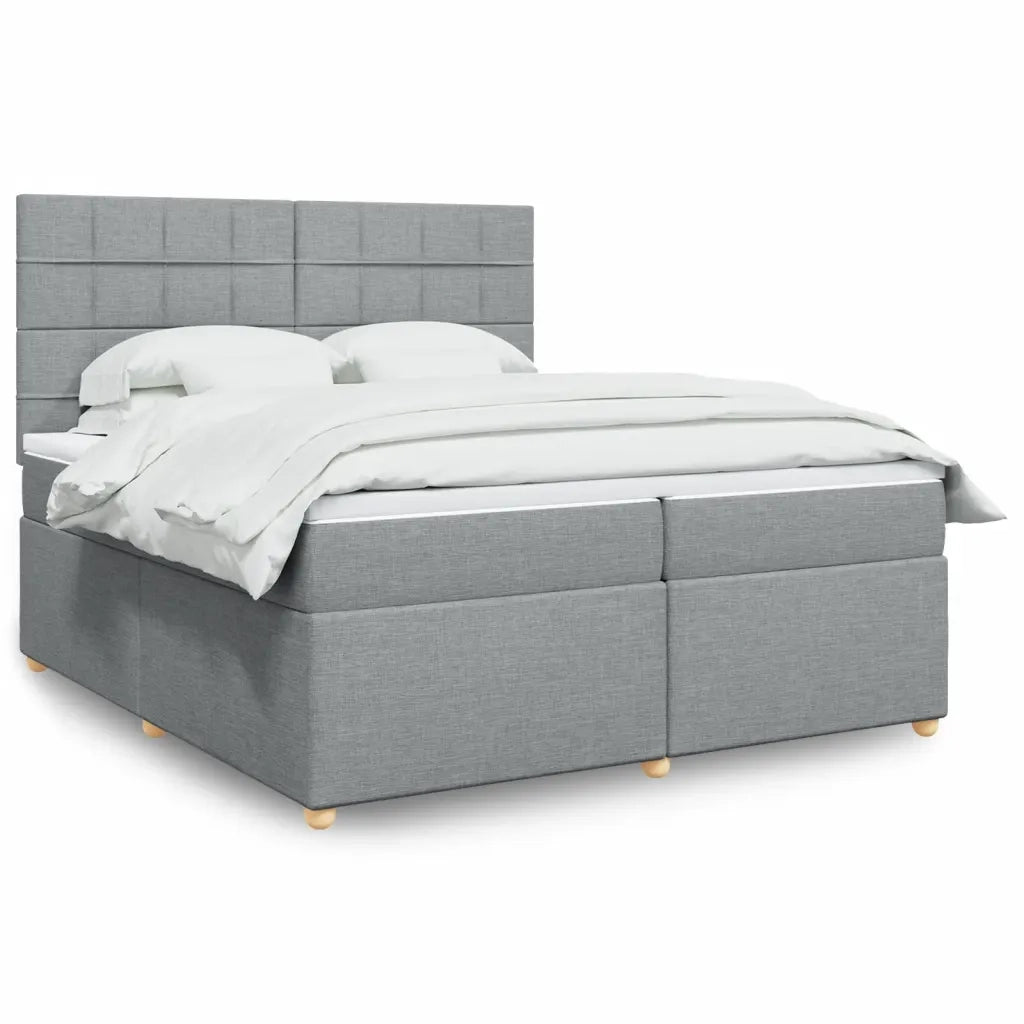 Giroletto a Molle con Materasso Grigio Chiaro 200x200cm Tessuto 3291387