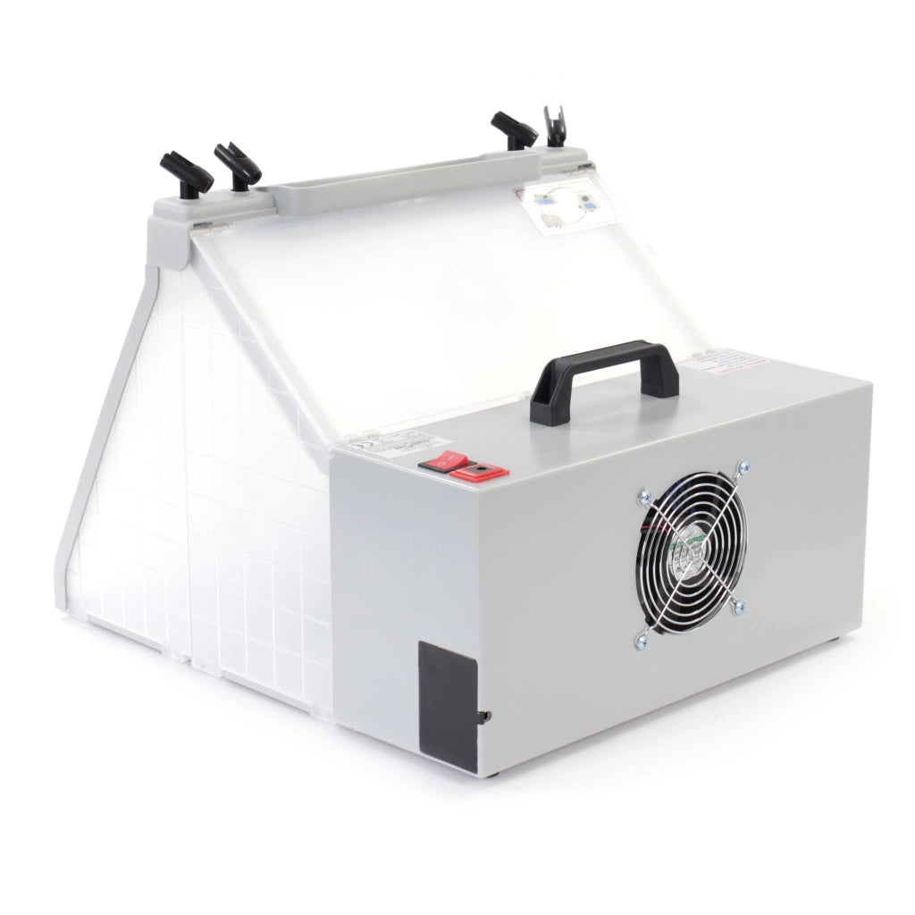 Cabina di aspirazione per verniciatura ad aerografo, con porta utensili e LED 4 m³/min, Paint station