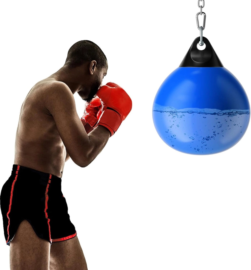 Sacco da Boxe per Bambini ed Adulti 50 kg, Sacco da Boxe ad Acqua con Catena Metallica Regolabile, Ganci, Fibbie di Assicurazione e Tubo dell’Acqua