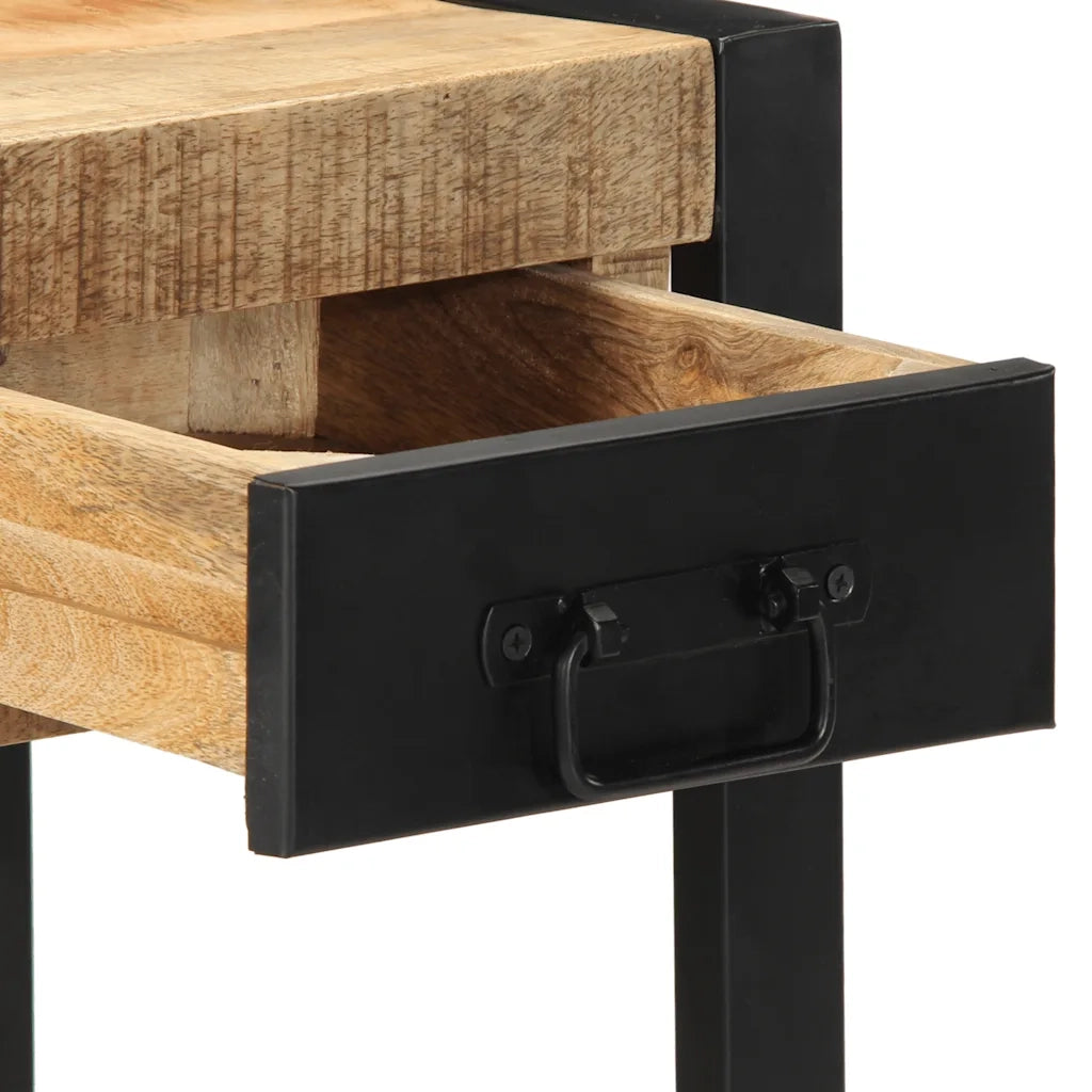 vidaXL Tavolino 35x35x50 cm in Legno Grezzo Massello di Mango