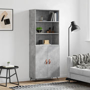 Credenza-Buffet-Armadio da cucina Grigio Cemento 69,5x34x180 cm in Legno Multistrato 566575