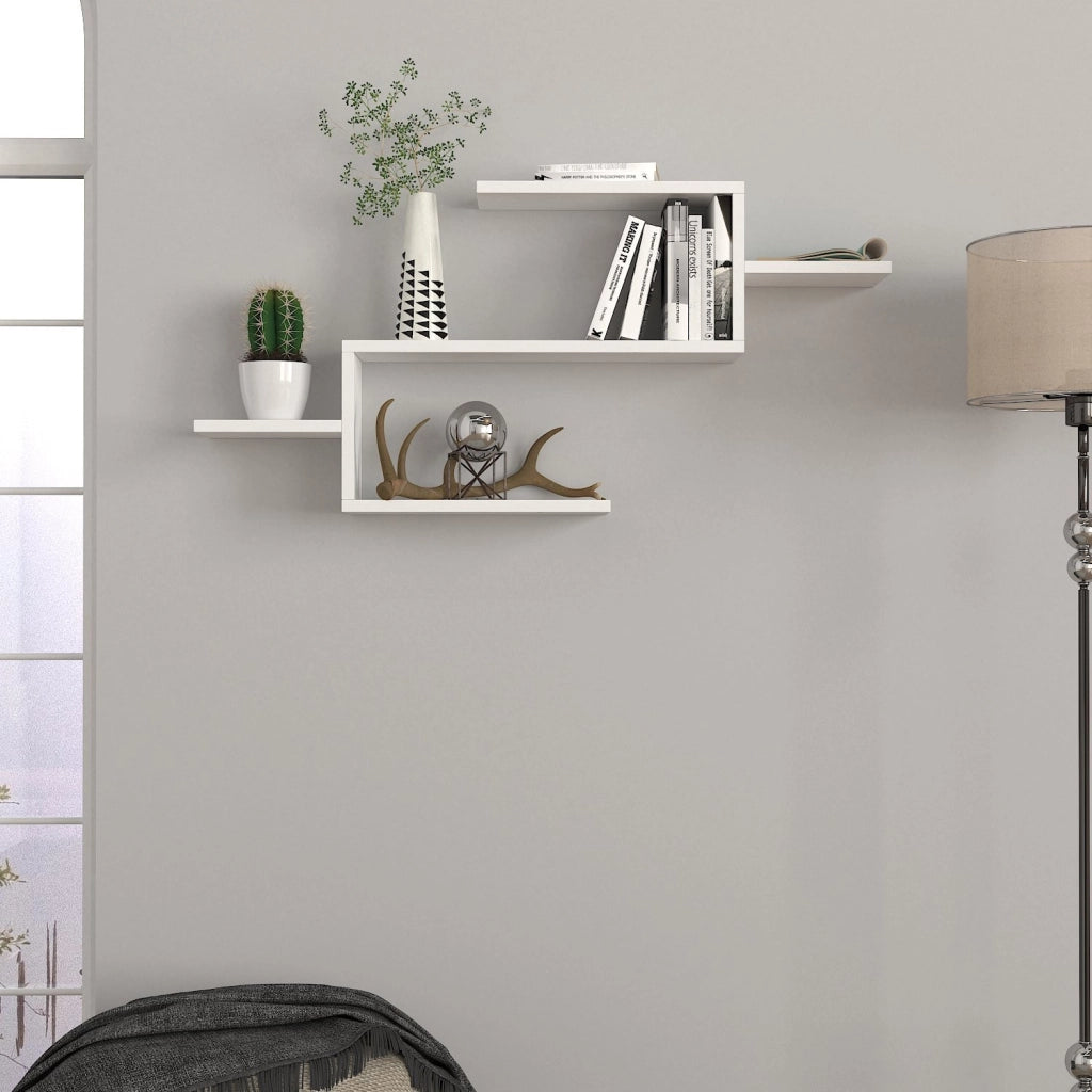 Libreria in legno "Twist" - 104 x 14 x 49 cm - Bianco