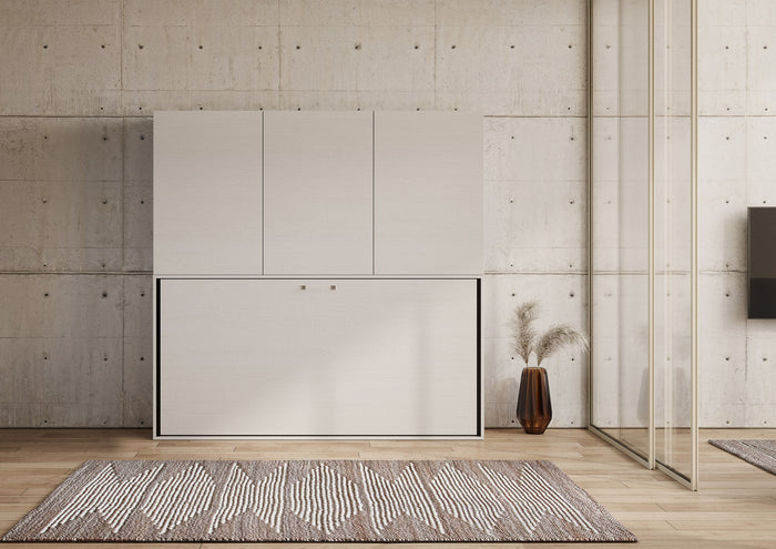 Letto Singolo a Scomparsa Composizione D Kando H194,4 Bianco Frassino