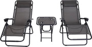 Set di relax esterno - Set di sdrai - Mobili da giardino - Pieghevole - Set da 2 - Nero