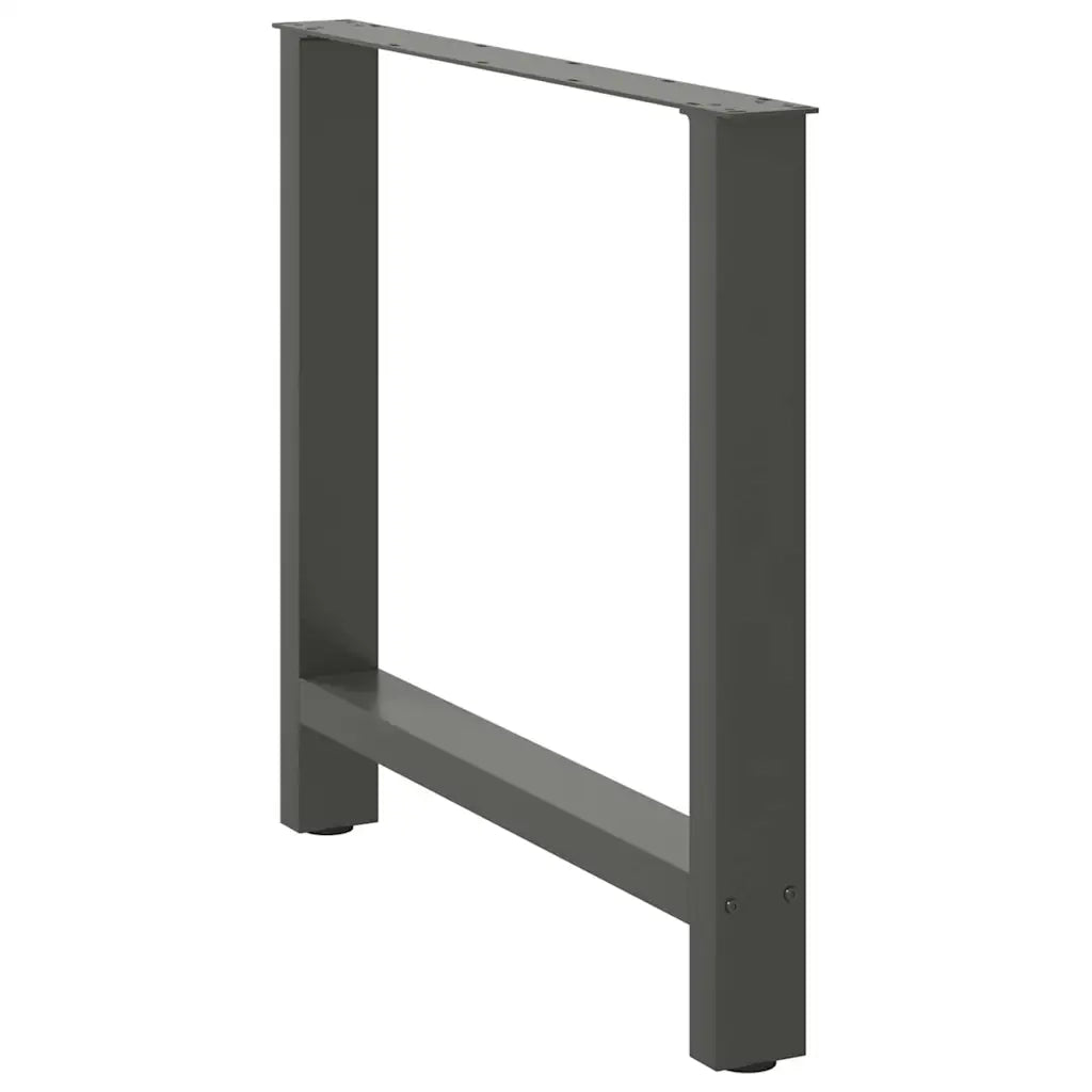 Gambe per tavolo da pranzo antracite 2 pz 70x(72-73) cm in acciaio 4013310