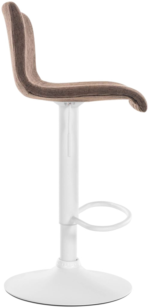 Sgabello HOVER in tessuto marrone,Metallo bianco opaco