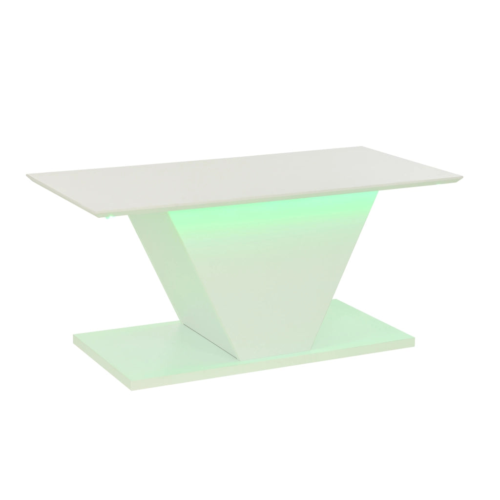 TAVOLINO DA CAFFÈ 100x50x46 cm Bianco in Truciolare con LED