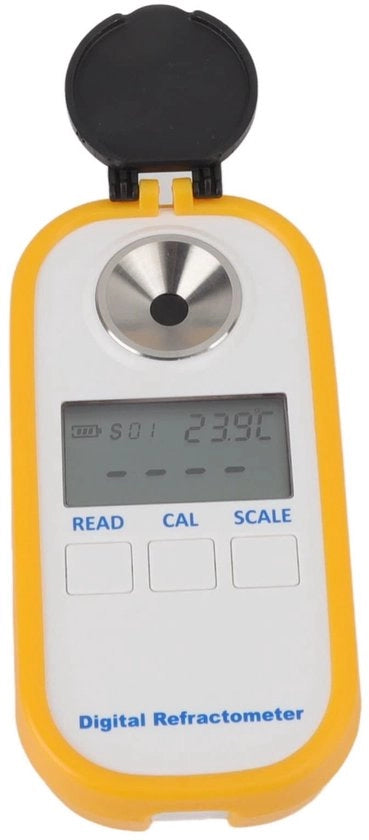 Refrattometro Digitale - Tester Brix Portatile - Alta Precisione - Impermeabile - Display LCD - Per Zucchero, Birra e Vino - Manuale e ..