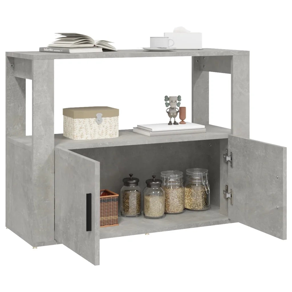Credenza | Madia | Buffet da pranzo | Armadio da pranzo Grigio Cemento 80x30x60 cm in Legno Multistrato