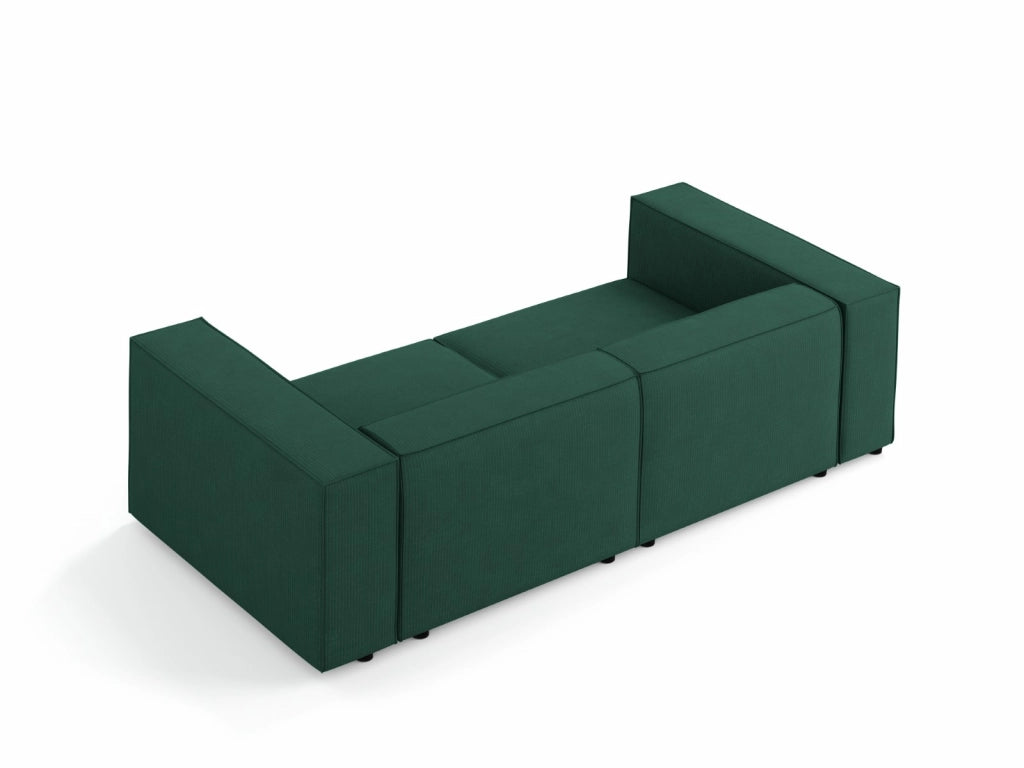 Cosmopolitan Design - Divano "Arendal" 3 posti in ciniglia con effetto a coste verde bottiglia 
