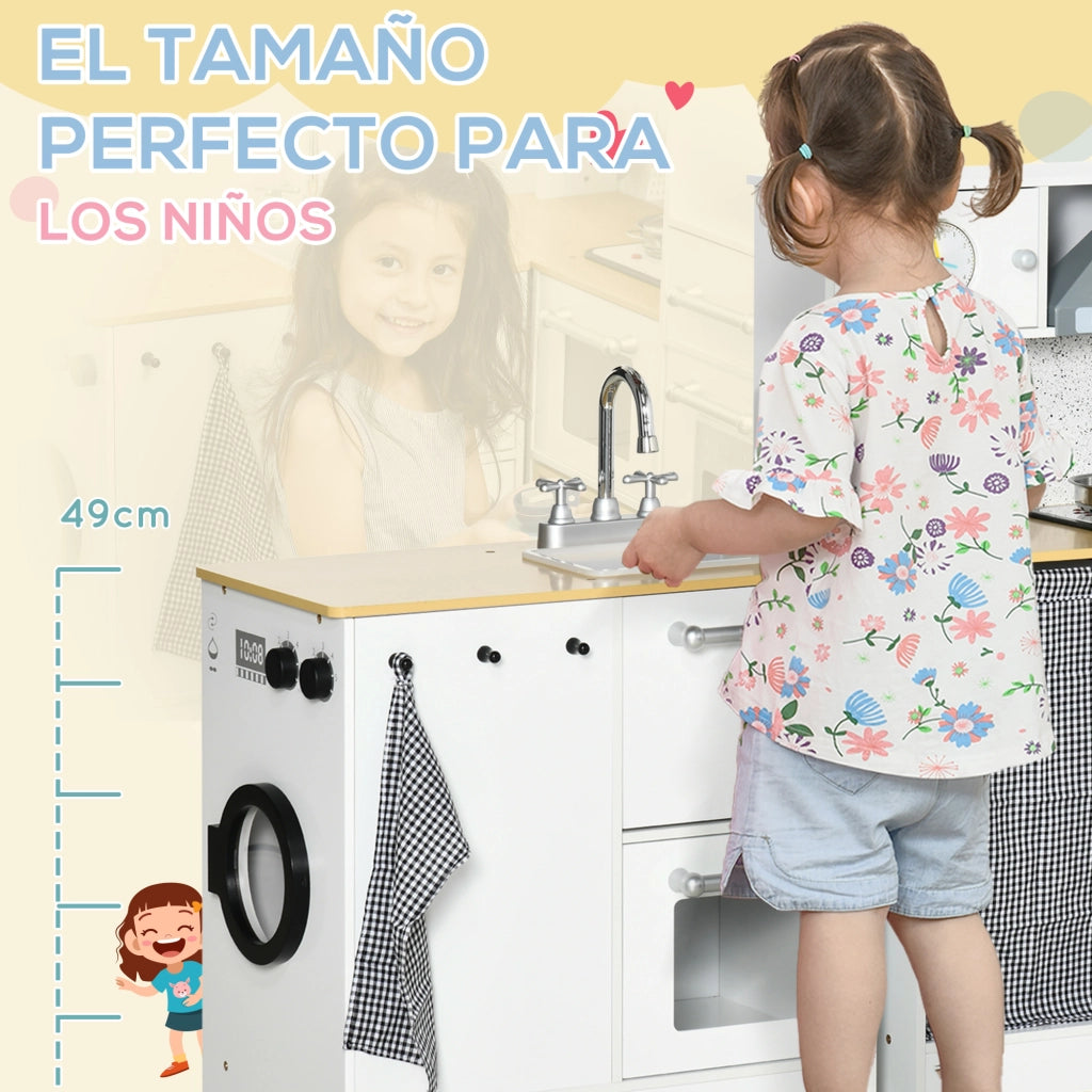 Cucina Giocattolo in Legno per Bambini ¨C zephmum ¨C Bianco con Luci e Suoni