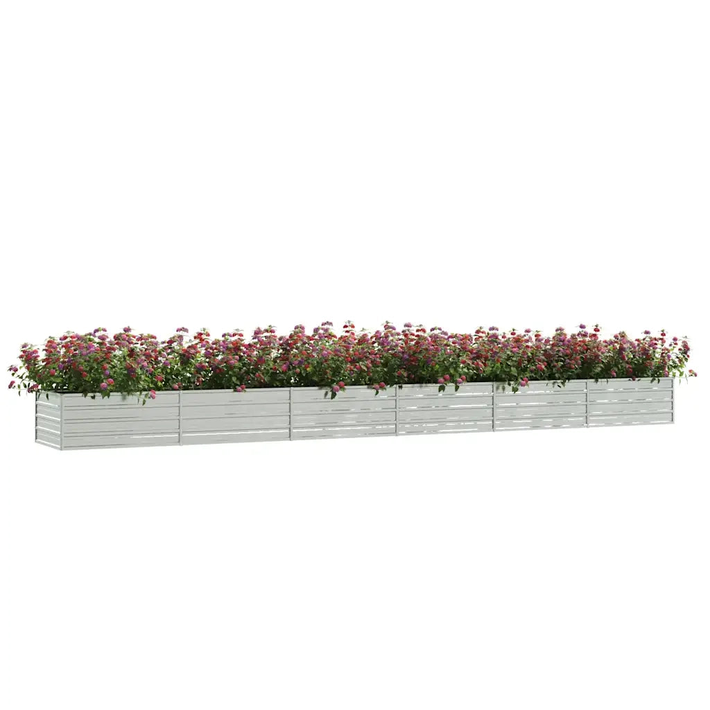 Letto Rialzato Giardino 600x80x45 cm in Acciaio Zincato Argento cod mxl 67210