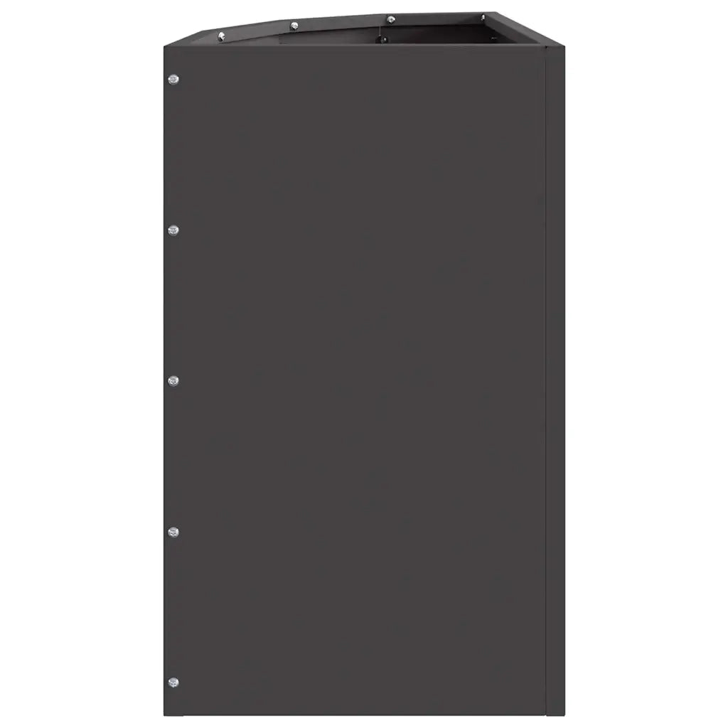 Vaso d'angolo Nero 30 x 30 x 50 cm Acciaio 883675