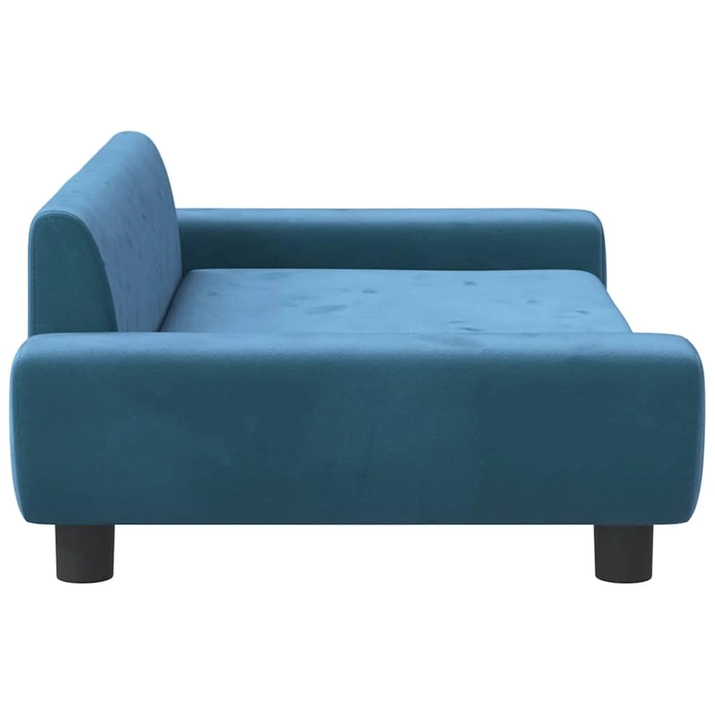 Cuccia per cani con cesto divano confortevole 100 x 54 x 33 cm velluto blu 02_0042606