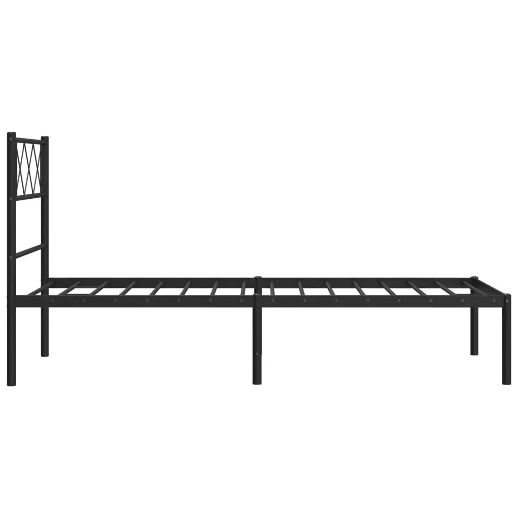 Giroletto con Testiera-Struttura Letto con testiera in Metallo Nero 75x190 cm 380903