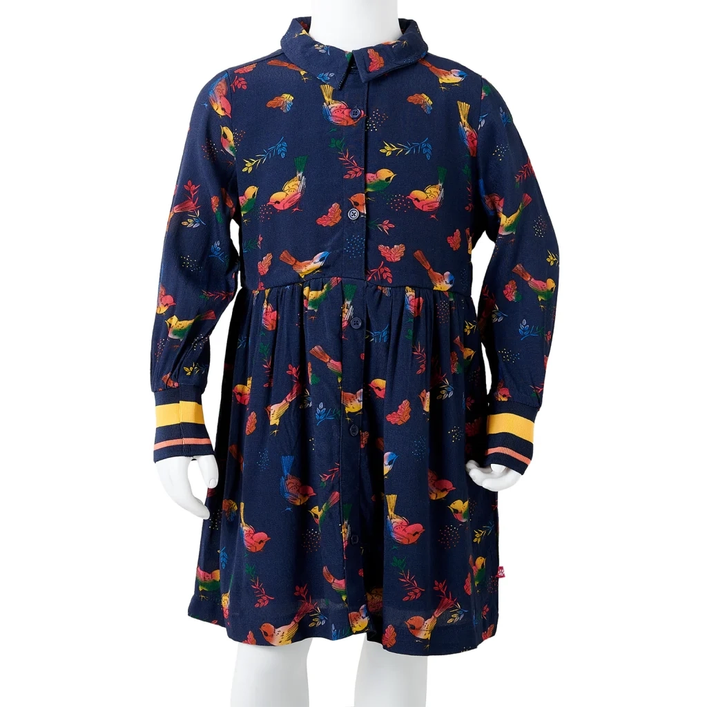 Abito da Bambina a Maniche Lunghe Blu Marino 116 CFW8079098