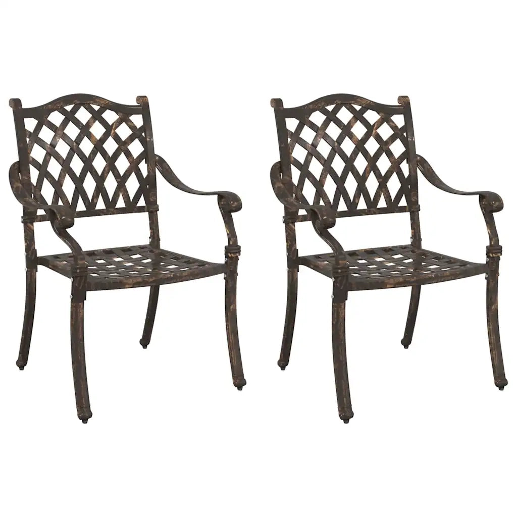 Sedia da Giardino 2 pz | Sedie da Esterno Bronzo 56 x 55 x 92.5cm Alluminio