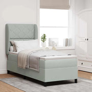 Letto a molle con testiera Grigio chiaro 200 x 80 cm Poliestere 3340952