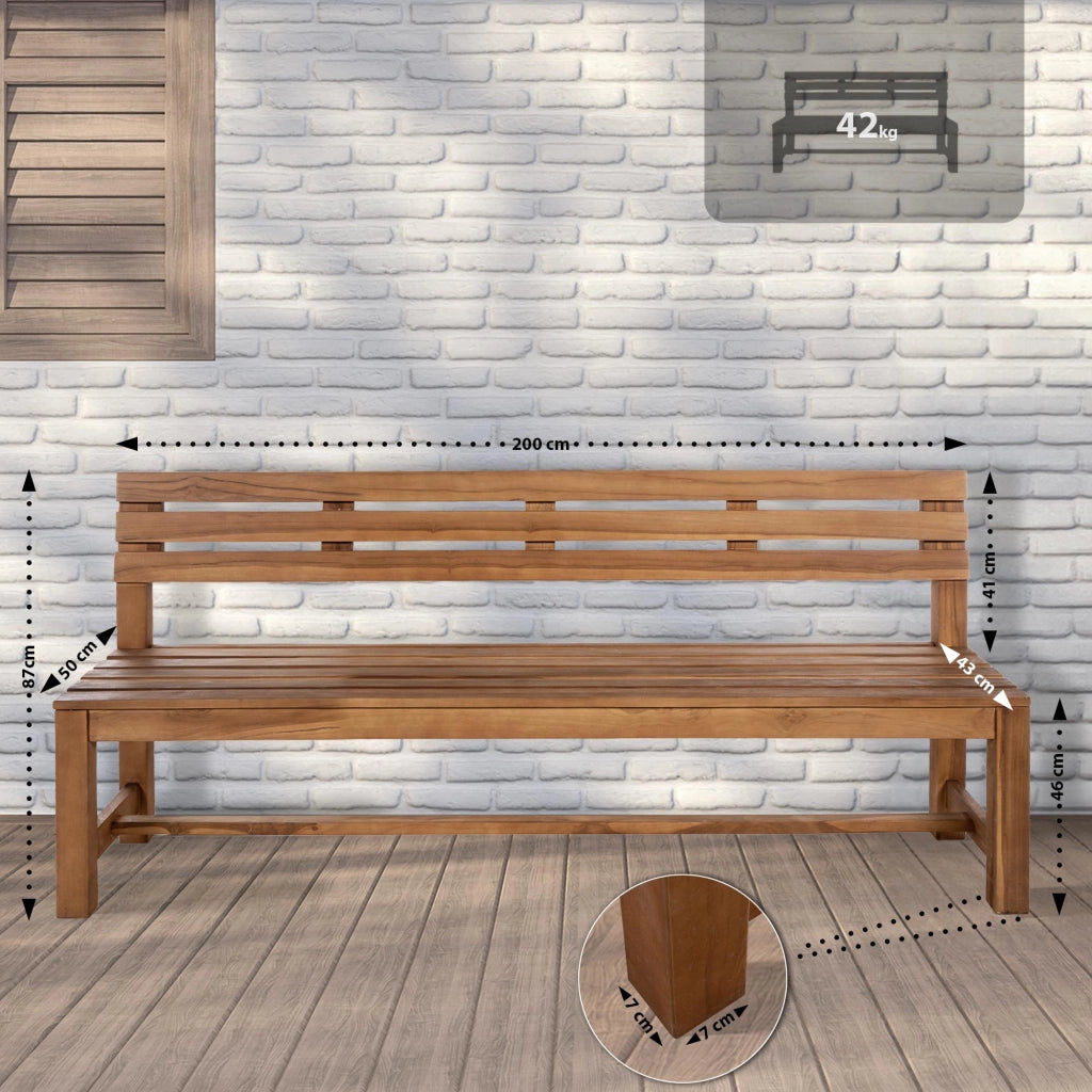 Panca in teak Augusta 200 cm