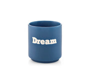 Bicchiere in Ceramica blu con Scritta "Dream"  Capacità 200 cc