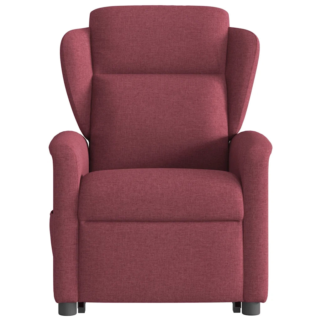 Poltrona Alzapersona Massaggiante Elettrica Rosso Vino Tessuto 3303167