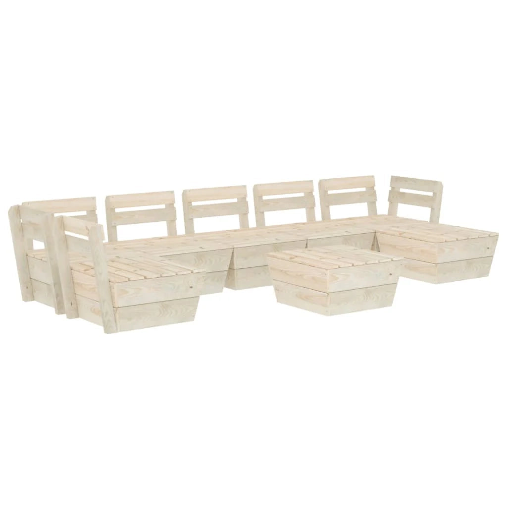 Set di mobili da giardino mobili da esterno set di mobili in pallet 8 pezzi legno di abete impregnato 02_0018516