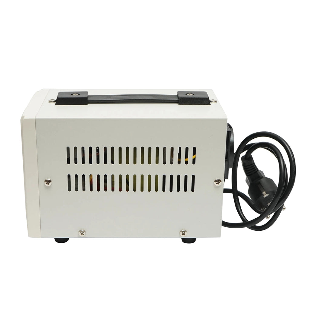Stabilizzatore di tensione automatico 1000VA con relè monofase, 2 prese schuko 230V, display LCD Breckner Germany