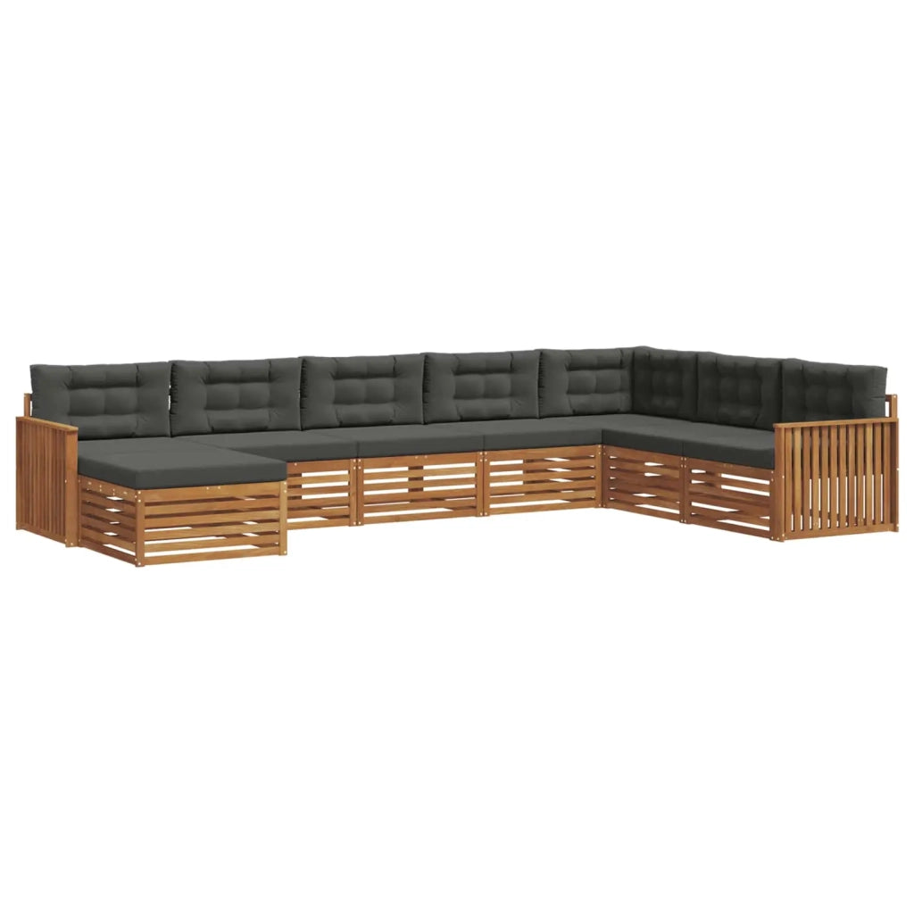 Set di divani da esterno con cuscino 8 pcs Naturale e Antracite 3373937