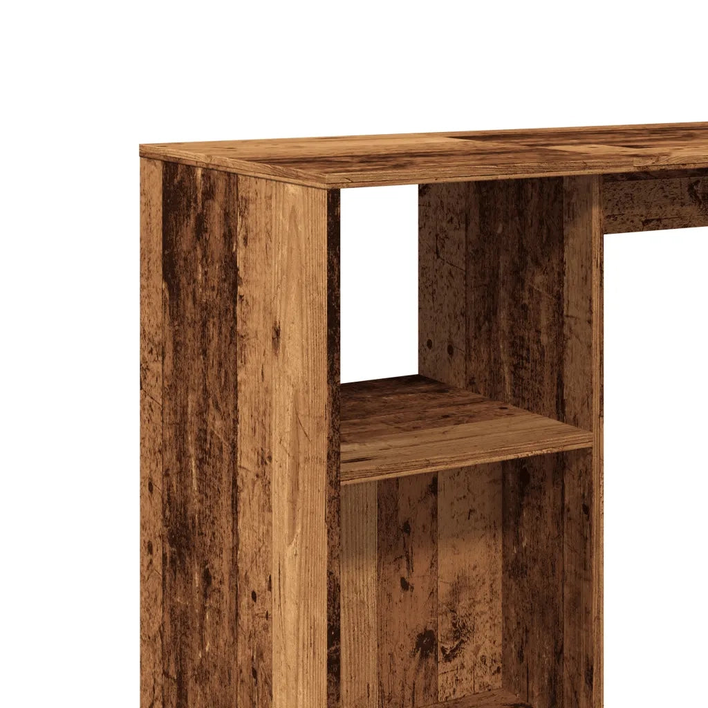 Tavolo Bar con Ripiano Legno Antico 124x46x103,5 cm Multistrato