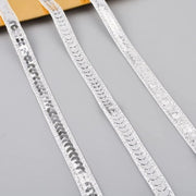 Fili metallici con pailletten argentate - 10 Yard - decorazione per abito, fascia, cucito e artigianato
