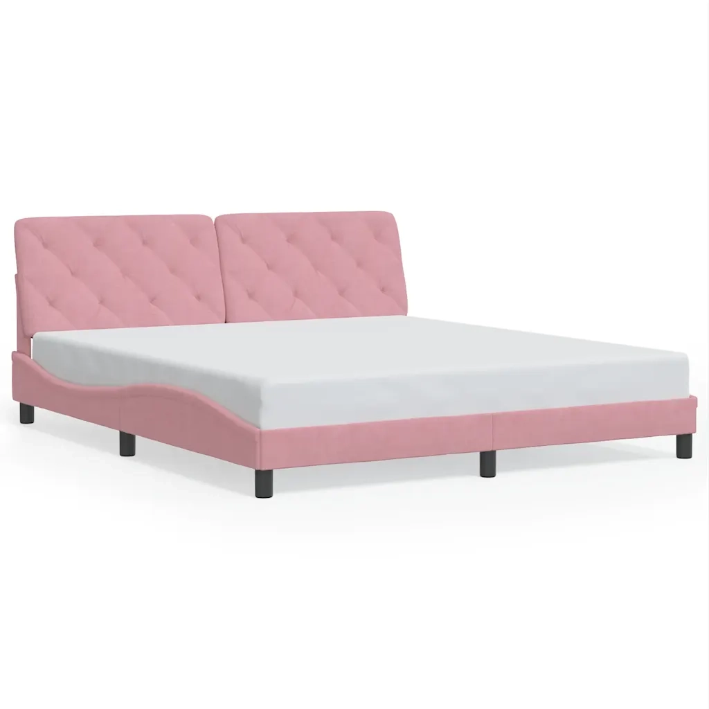 Giroletto senza Materasso Rosa 180x200 cm in Velluto 3207940