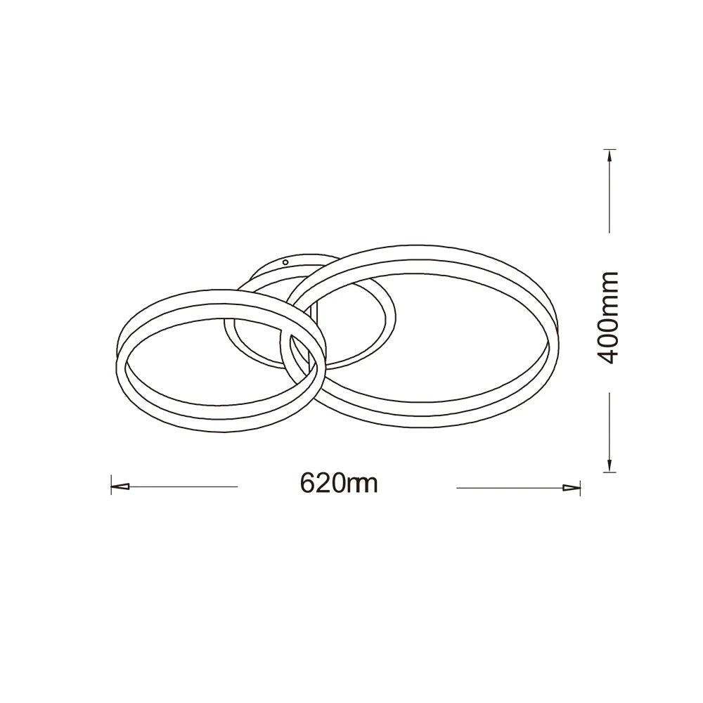 Plafoniera LED Moderna 42W 3360lm CCT Switch – Luce Calda 3000K, Naturale 4000K, Fredda 6500K – Design Doppio Cerchio Bianco in Alluminio e Acrilico per Interni 220V