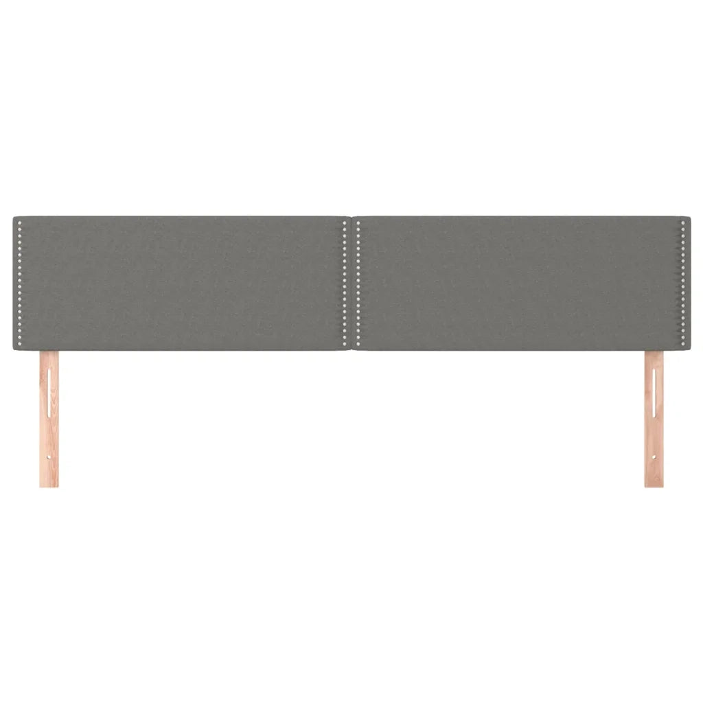 Testiera 2 pz Grigio Scuro 90x5x78/88 cm in Tessuto