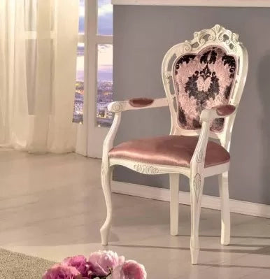 Capotavola shabby chic imbottita in legno massello intagliata con fregi - Mobili 2G