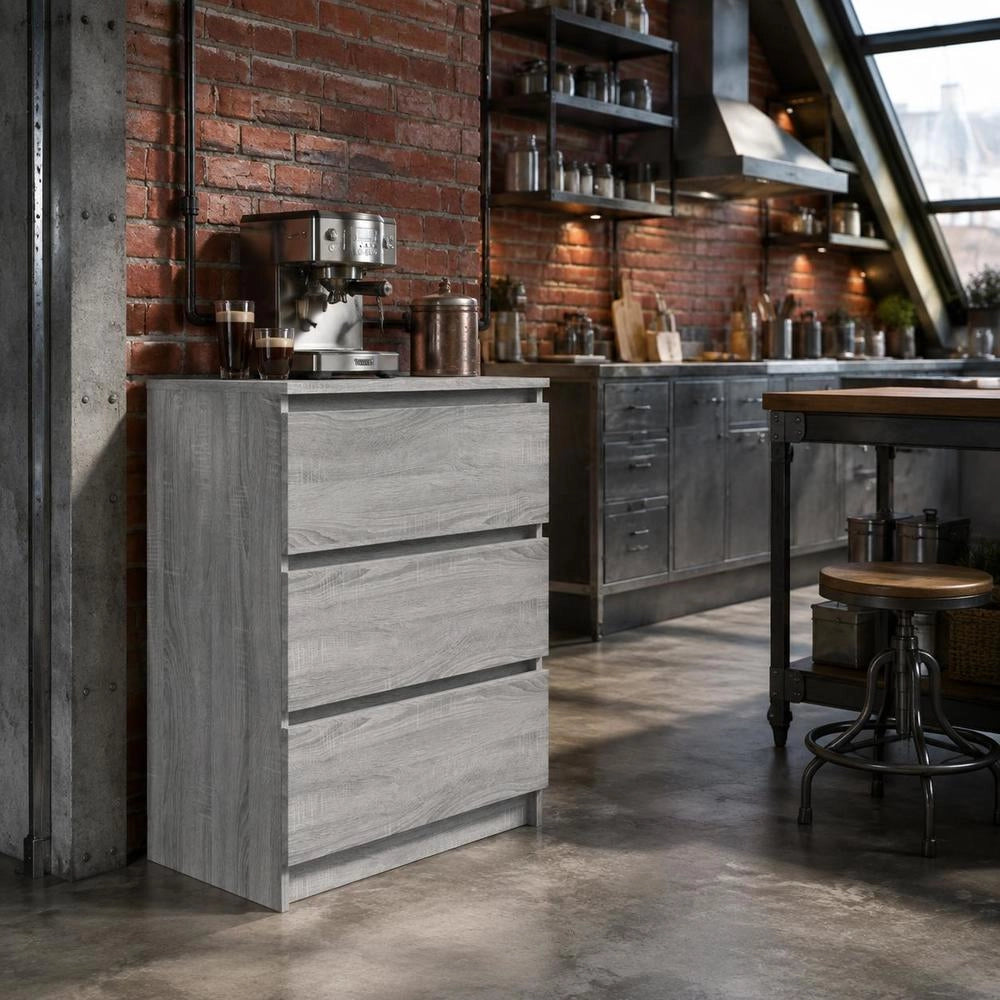 Sideboard Grey Sonoma 60x35x76 Cm Wood Material